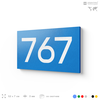 Номер на дверь 767, табличка на дверь для офиса, квартиры, кабинета, аудитории, склада, голубая 120х70 мм, Айдентика Технолоджи