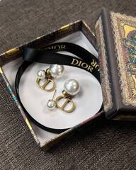 67542- Серьги-пусеты (диорки) DIOR TRIBALES с подвесками