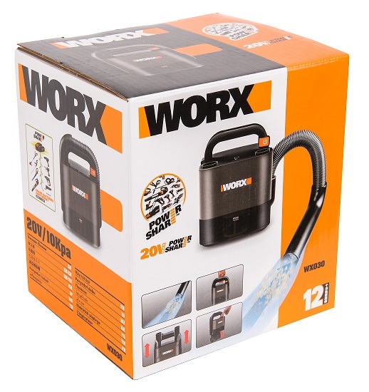 Аккумуляторный пылесос WORX WX030 20В, 2Ач х1, ЗУ, коробка