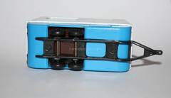 Camper Trailer with towing hitch white-blue Kompanion 1:43