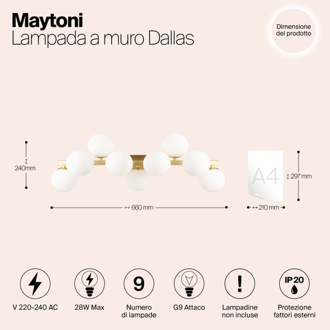 Настенный светильник Maytoni Dallas MOD547WL-09BS