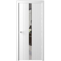 Купить Межкомнатная дверь эмаль Геометрия 8 белая с зеркалом