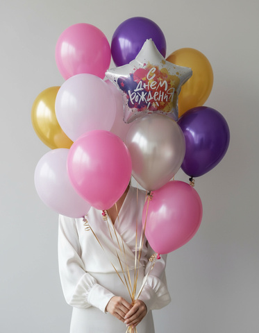 Набор гелиевых шаров С Днем Рождения!