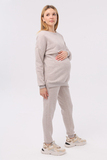 Утепленный спортивный костюм для беременных и кормящих 16041 светлый какао меланж