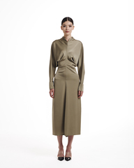 Платье Mafia (Мафия) с рукавами, оливковое