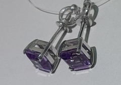 Аметист  (пусеты из серебра)