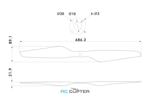 Пропеллер карбоновый NS 27x8.8 T-Motor (пара)