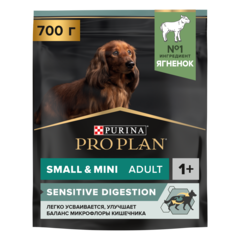 Pro Plan сухой корм для собак мелк/карл чувствительным пищеварением (ягненок, рис) 700 г