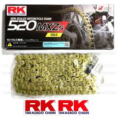 Мото цепь мотоцепь без сальников RK 520MXZ5 GOLD 120L (Japan) золотая