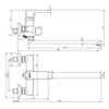 Lemark LM7251BL Смеситель универсальный с плоским поворотным изливом 35 см, поворотный переключатель, латунь/чёрный