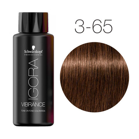 Schwarzkopf Igora Vibrance 3-65 (Темно-коричневый шоколадный золотистый) - Безаммиачный краситель для окрашивания тон-в-тон