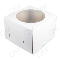 Коробка для торта с окном 300*300*190 мм (белая), 10шт
