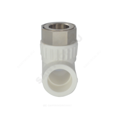 Тройник PP-R комбинированный белый Дн 20х3/4" с накидной гайкой VALFEX 11140120
