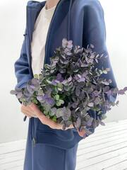 Растение искусственное, Эвкалипт на вставке, Зеленый/сиреневый, 32 см, 1 шт.