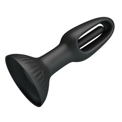 Черная анальная пробка с функцией фингеринга Hubert - 13,9 см. - 