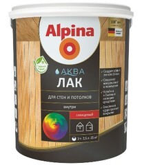 Лак акриловый для паркета и полов шелковисто-матовый 0,9л Alpina Aqua