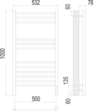 Полотенцесушитель Terminus Аврора П12 500х1000 электро