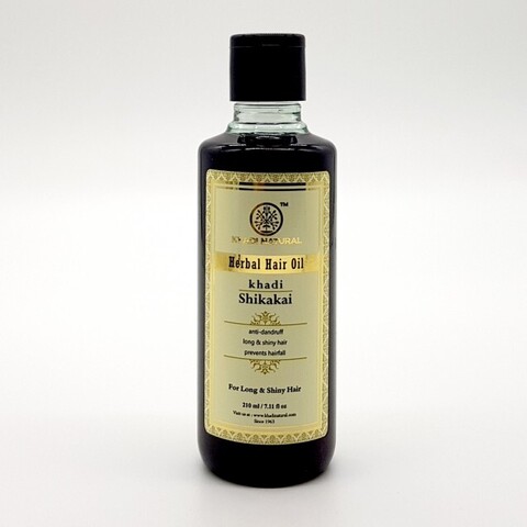 Herbal Hair Oil Khadi SHIKAKAI, Khadi Natural (Масло для волос Кхади ШИКАКАЙ, Для длинны и сияния волос), 210 мл.