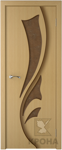 Дверь Крона Лидия, стекло дельта-бронза, цвет дуб, остекленная