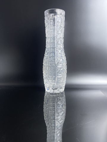Ваза хрустальная СССР 28 см, винтажная с алмазной гранью, 1960-1990 гг