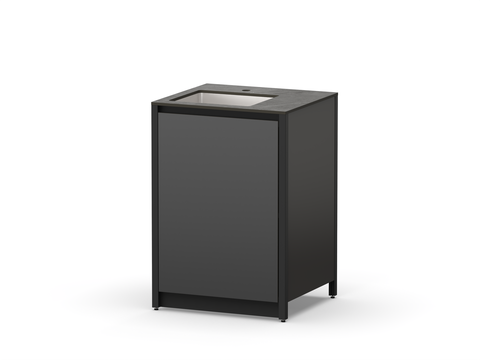 Шкаф напольный с мойкой Lounge D-10S, 60 см, черный/черный мрамор