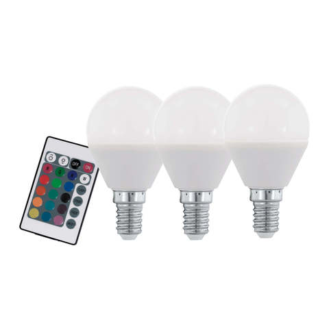 Лампа RGB LED диммир. с пультом ДУ Eglo RGB-W INFRARED LM-LED-E14 3X4W 300Lm 3000K RGBW-P45 10683