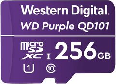 Карта памяти WD 256GB MicroSDXC Purple SC QD101 Ultra Endurance Class 10 UHS-1 (U1) для видеонаблюдения