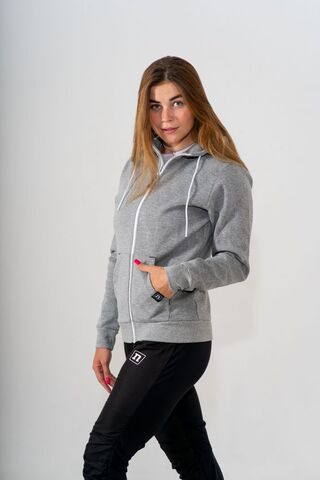 Толстовка на молнии Noname Track Hoodie 23 Wos Grey Melange женская