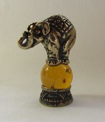 Фигурка латунная Слон Цирковой, на янтаре