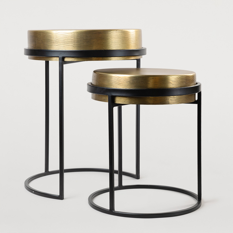 СЕТ ИЗ ДВУХ СТОЛИКОВ S 2 IRON ROUND TABLE