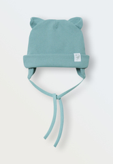Шапочка из кашкорсе с ушками (ментол)
