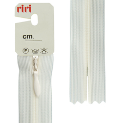 Молния потайная неразъемная (пластик) (Riri, Ткань/пластик, Молочно-белая тесьма 30670, 18)