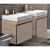 Шкафчик для раковины Geberit Citterio, с одним выдвижным ящиком: B=88.4см, H=55.4см, T=50.4см, бежевый / глянцевое стекло, светлый дуб / меламин, структура дерева