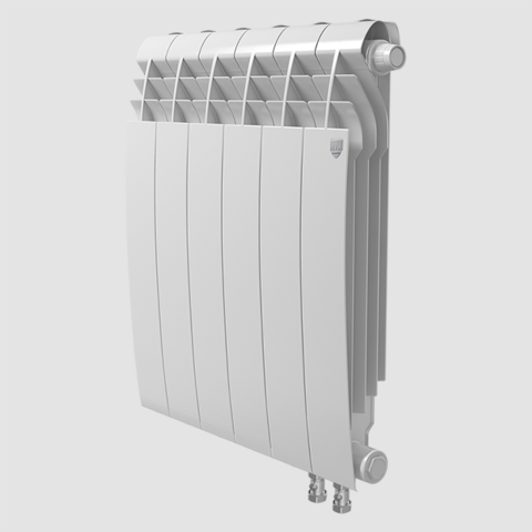 Биметаллический радиатор с правым нижним подключением  Biliner 500 V Bianco Traffico (белый)- 6 секций