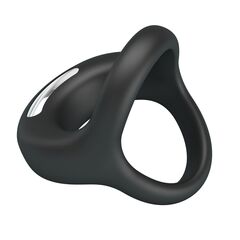 Черное виброкольцо на пенис и мошонку Elliott - 
