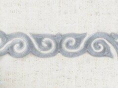 Тесьма термоузор орнамент, ш. 4 см, серебро