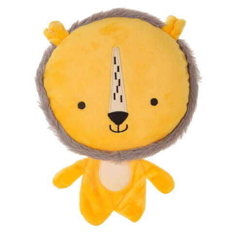 Игрушка для собак плюшевая "Львёнок Лео" с большой пищалкой (приятный звук!) и шуршалкой, желтая