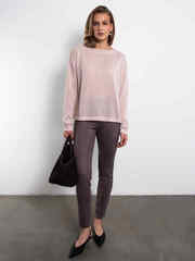 Брюки скини из эко замши (серо-коричневый)