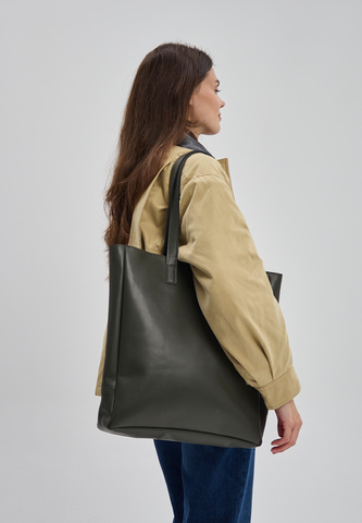 сумка шоппер хаки эко