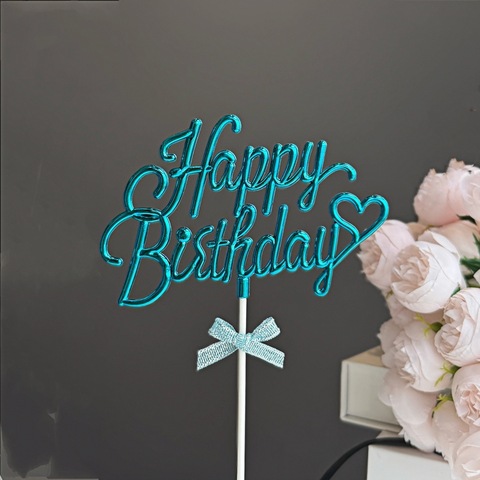 Топпер «С Днем Рождения», Голубой 25 см