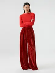 Брюки палаццо бархатные