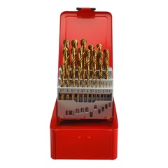 Набор сверл по металлу 1-13мм 25шт DIN338 HSS-G TiN 118° (мет. кейс) H-Tools Pro 250215PRO