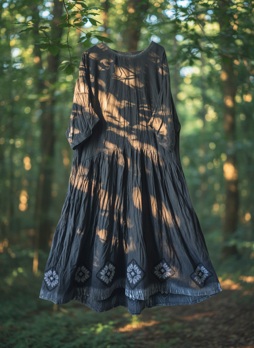 Кира. Платье льняное с вышивкой по низу PL-422545