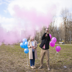 Спрей краска Холи для Гендер Пати, 6-7 сек, в коробке, Розовый, 100 г.