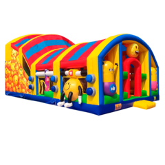 Коммерческий надувной батут «Смайлики» с крышей, размер 12*8*7 м