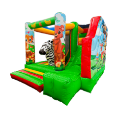 Коммерческий надувной батут «Мини джунгли» с горкой, 4*3,5*2,6 м.