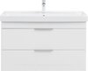 Aquanet 342095 Тумба с раковиной Ирис new 100 подвесная 2 ящ. цв. белый глянец (342095)
