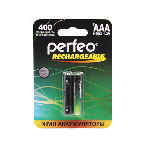 Аккумуляторная батарейка 400 mAh Perfeo (AAA) 2BL (блистер, 2 шт.)