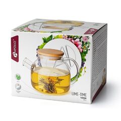 Чайник заварочный стекло,дерево, 1 л, с ситечком, Apollo, Menu Lime-Time, LMT-100