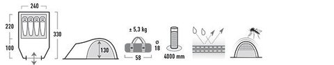 Картинка палатка туристическая High Peak Talos 4  - 7